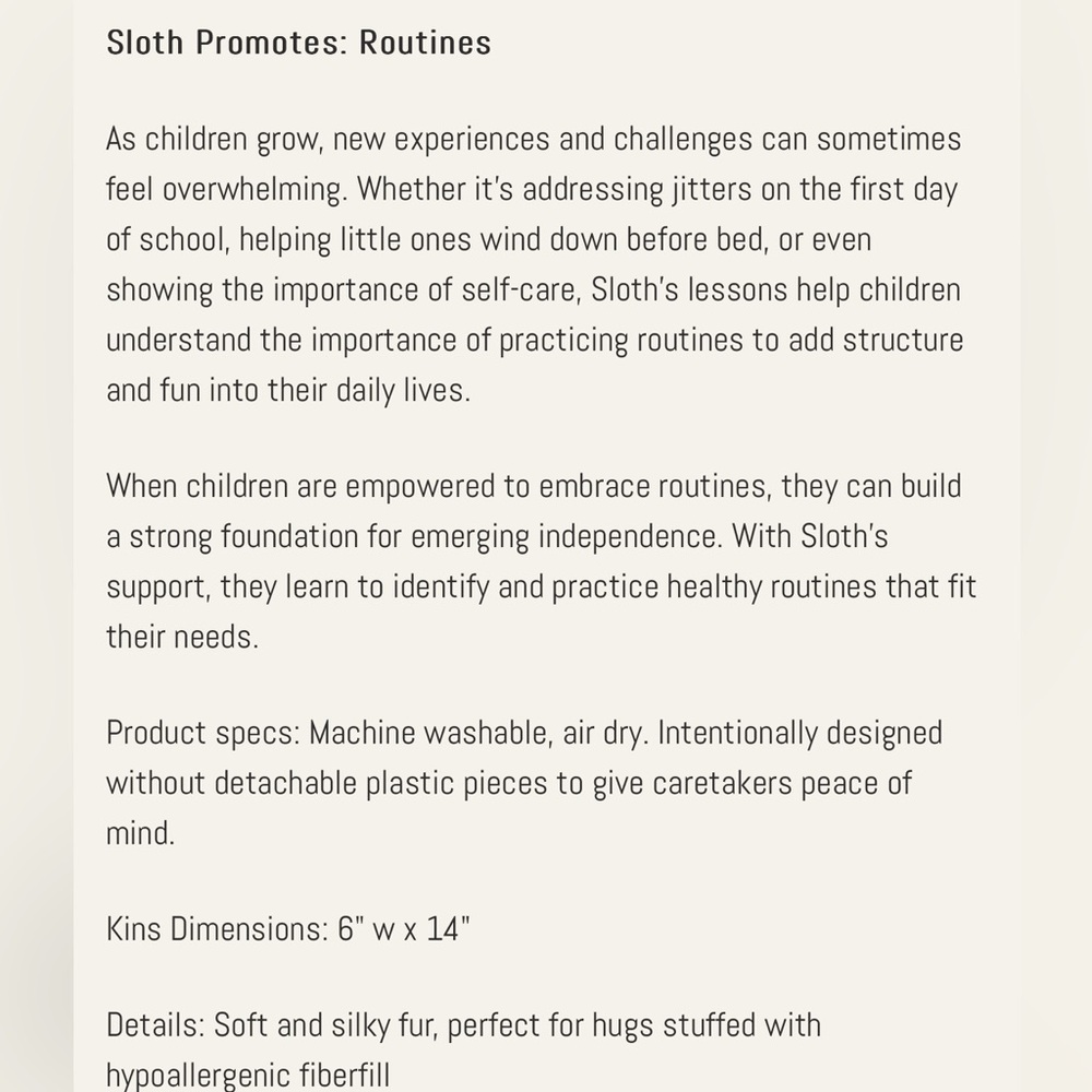 Slumberkins Sloth Routine Set - Picture 10 of 11